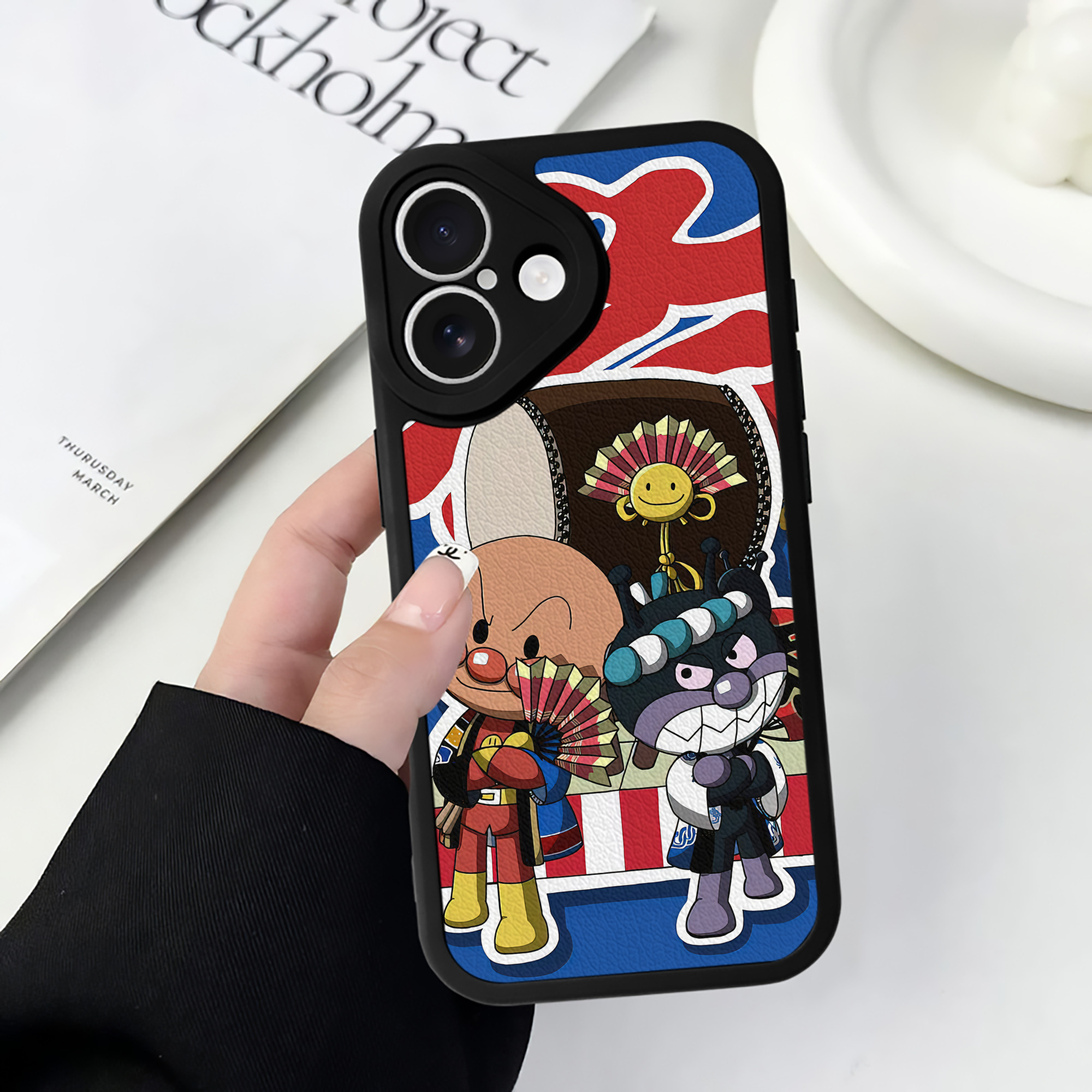 （画像用） アンパンマン Anpanman 【iPhone 16シリーズ対応】シリコンスマホケース（レザー調） 材質：シリコン